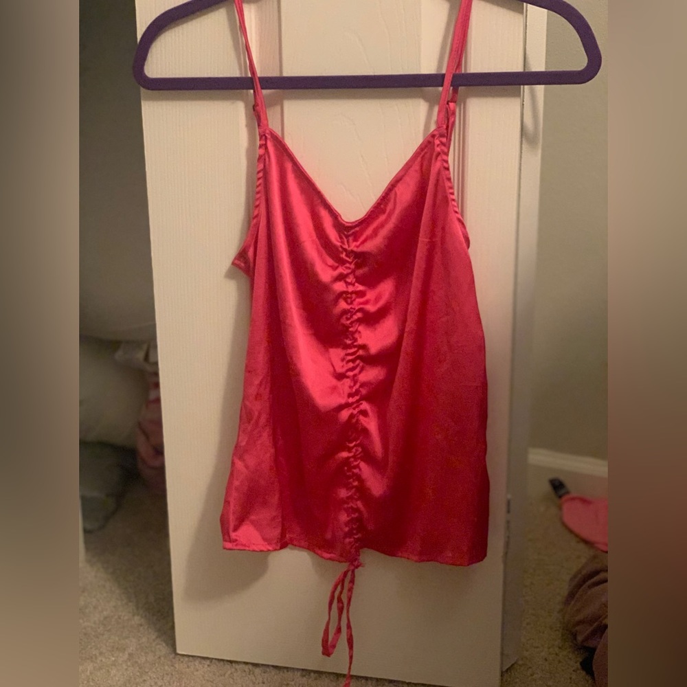 Hot pink silk top